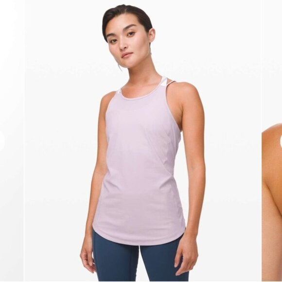 Lululemon Go For Double Tank Silver Lilac Size 4 - Picture 1 of 12